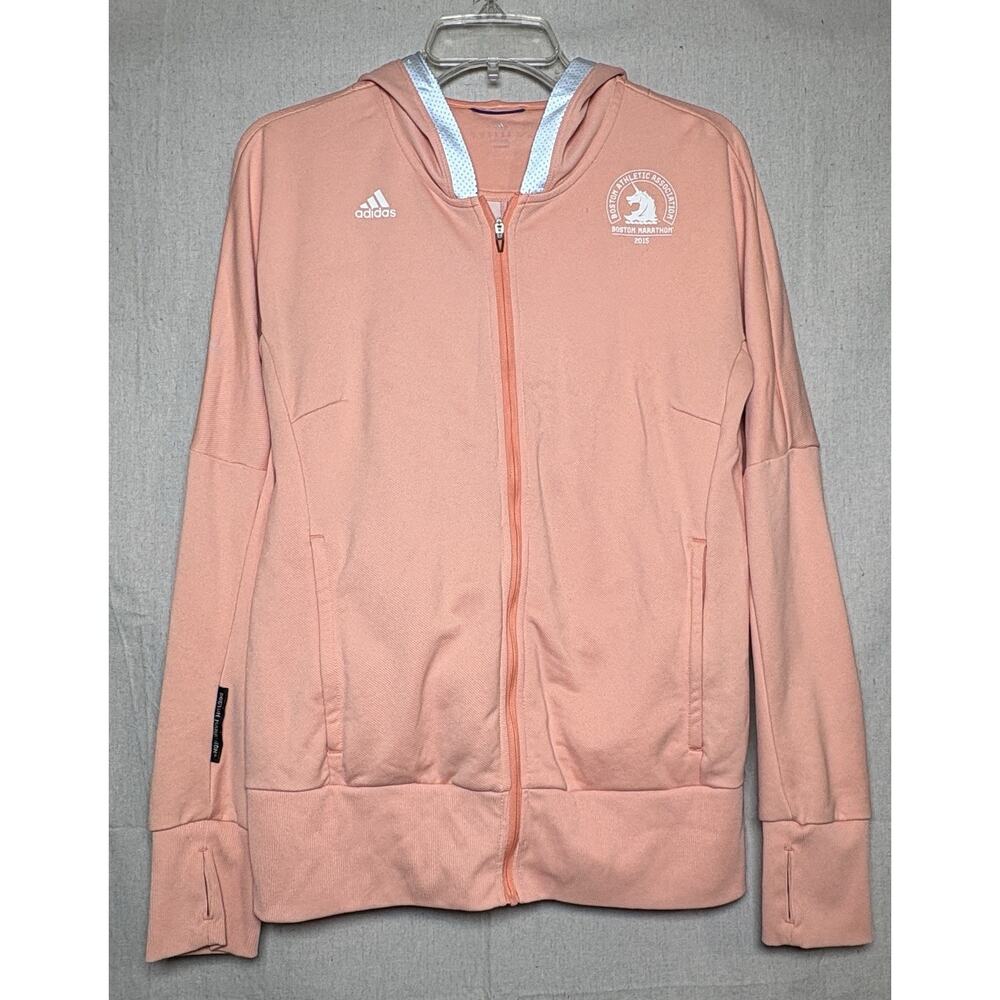 2015 Boston Marathon Adidas Full Zip Reflective Hooded Running Jacket Women's M‎